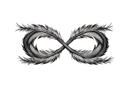 feathers infinity symbol made only tattoo design idea