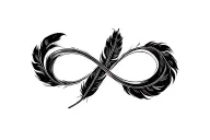 feathers infinity symbol made only tattoo design idea