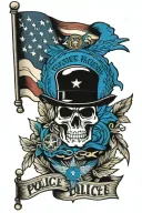 police flag tattoo design idea