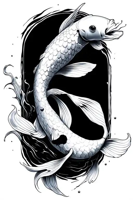 koi fish jumping tattoo design idea