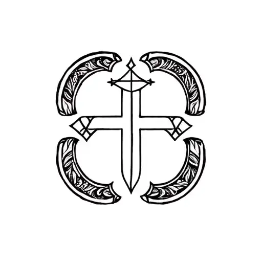 religious symbols tattoo design idea