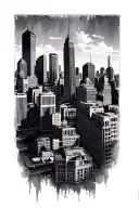 Philly Skyline tattoo design idea