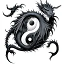 Yin Yang Dragon tattoo design idea