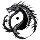 Yin Yang Dragon tattoo design idea