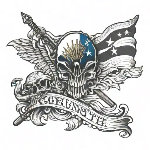 grunt style with filipino flag accents  tattoo design idea