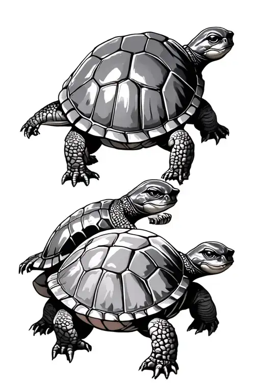 3 Turtles tattoo design idea