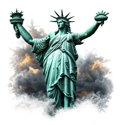 statue of conditioned freedom represented tattoo design idea