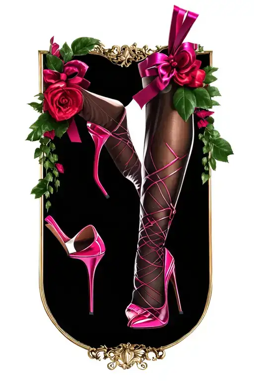 sissy heels stocking tattoo design idea