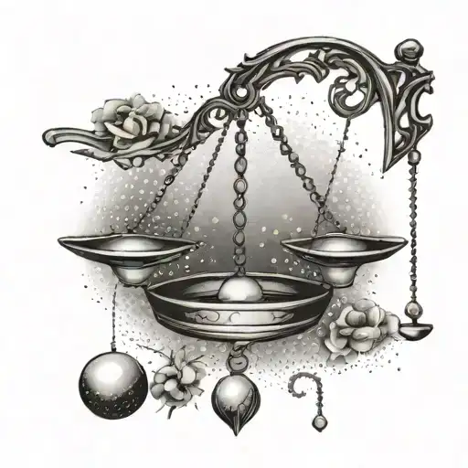 Libra zodiac sign tattoo design idea