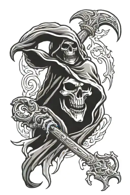 grim reaper death seal tattoo design idea