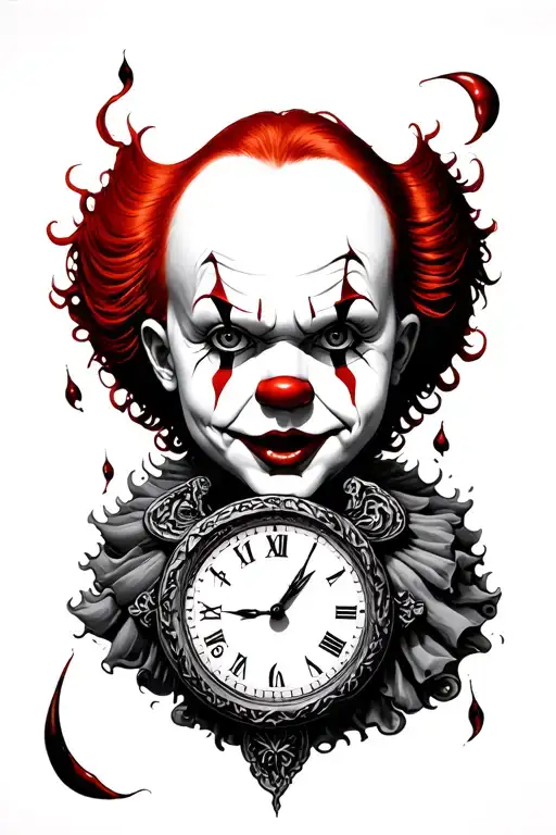 pennywise time to float tattoo design idea