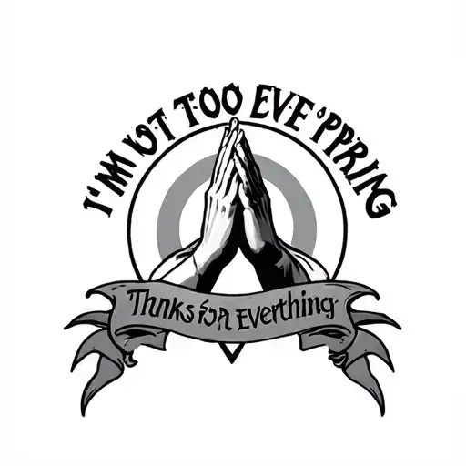 I'm not too good at praying, but thanks for everything tattoo design idea