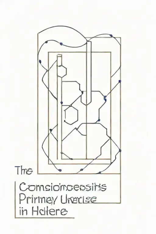 rectangle with the words "consciousness is primary in the universe" tattoo design idea