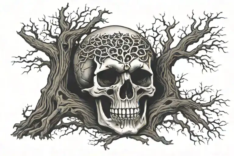 tree of life skull celtic cancer  tattoo tattoo design idea