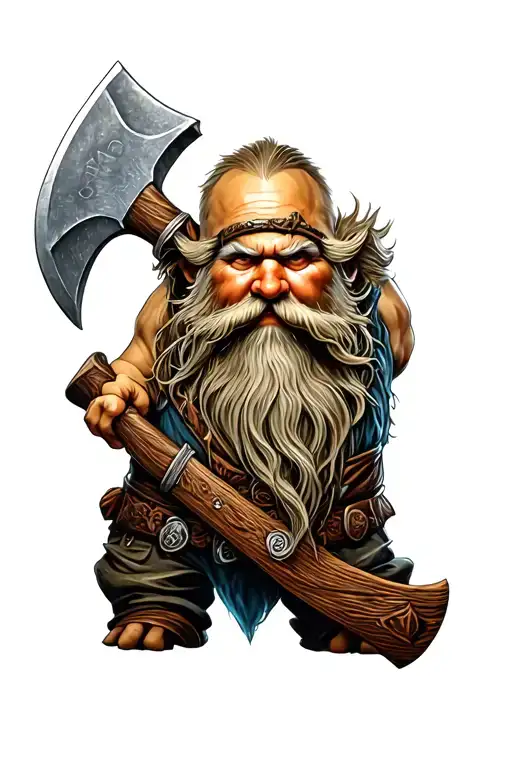 dwarf ax tattoo design idea