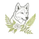huskies forest rose reed ferns tattoo design idea