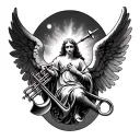 7 trumpets with angel tattoo design tattoo design idea