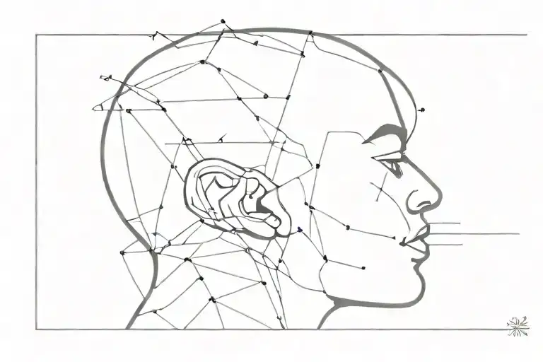 overthinking concept exploded head tattoo design idea