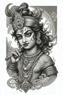 sree Krishna angry tattoo design idea