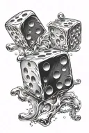 2 dice rolling tattoo design idea