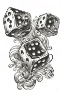 2 dice rolling tattoo design idea