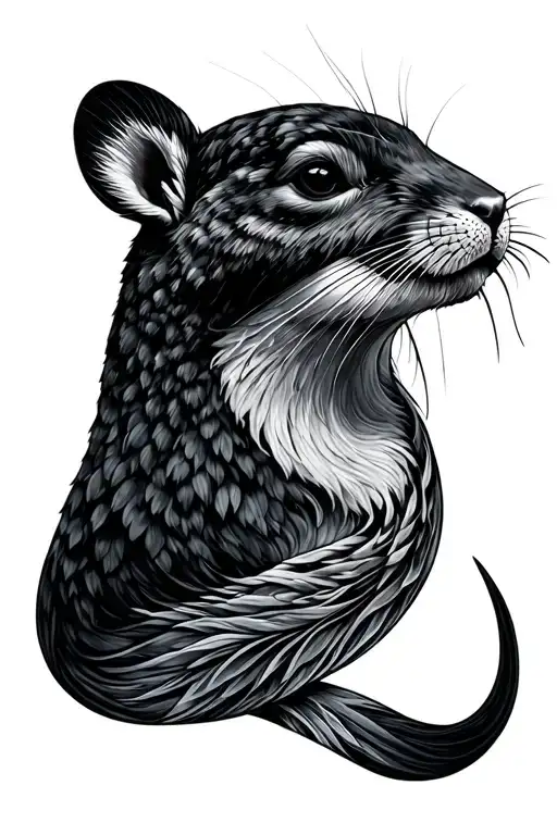Inuit Sedna with mammal peeking tattoo design idea