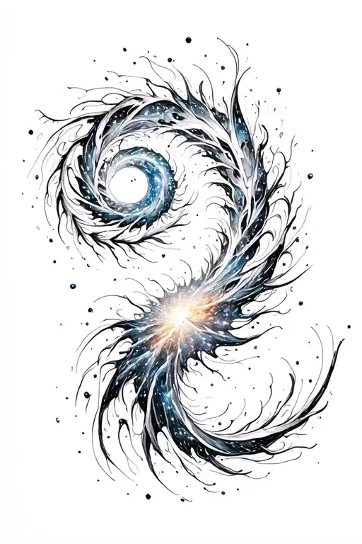 galaxy like spiral tattoo design idea