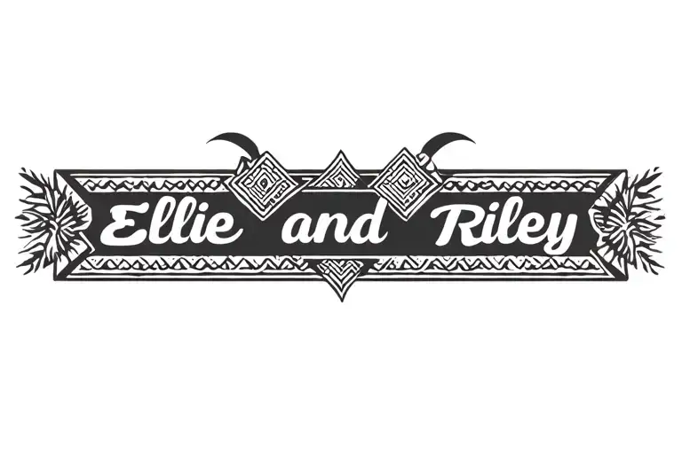 Ivory Coast tradition/culture design engrave with Ellie and Riley's name on  tattoo design idea