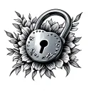 lock and key design tattoo design idea