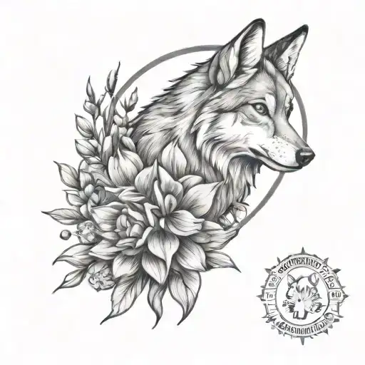 lupus, lupine flower, wolf, dna stand, **"Every day you fight is a testament to your strength. You've come this far, and you'll keep going." tattoo design idea