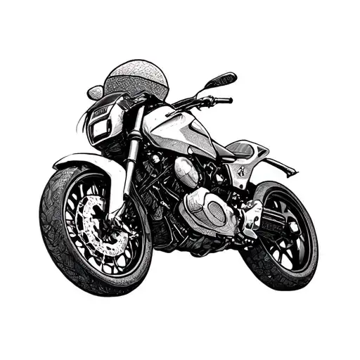 fitness & motor bike & run tattoo design idea