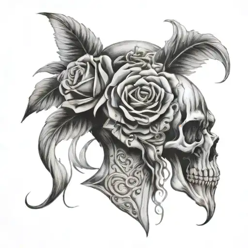 can you create a chicano style tattoo, with lillie’s and laugh to keep from crying faces, with a semicolon on the outsid tattoo design idea