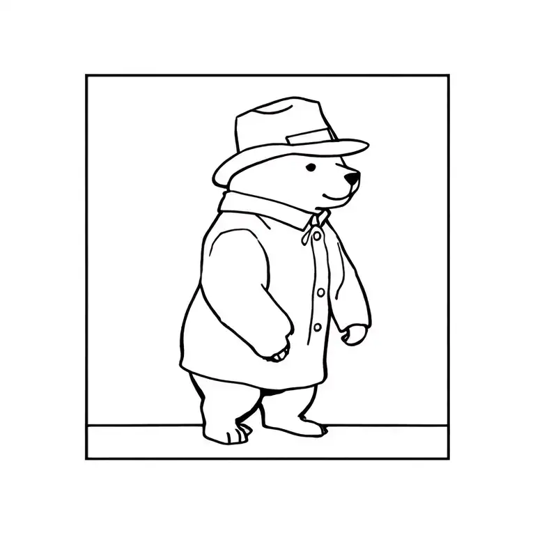 Paddington Bear standing tattoo design idea