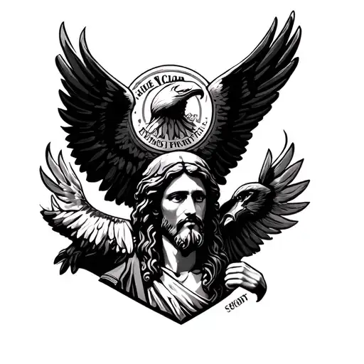 Eagle Scout Jesus Christ tattoo design idea