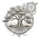 yggdrasil tree tattoo design idea