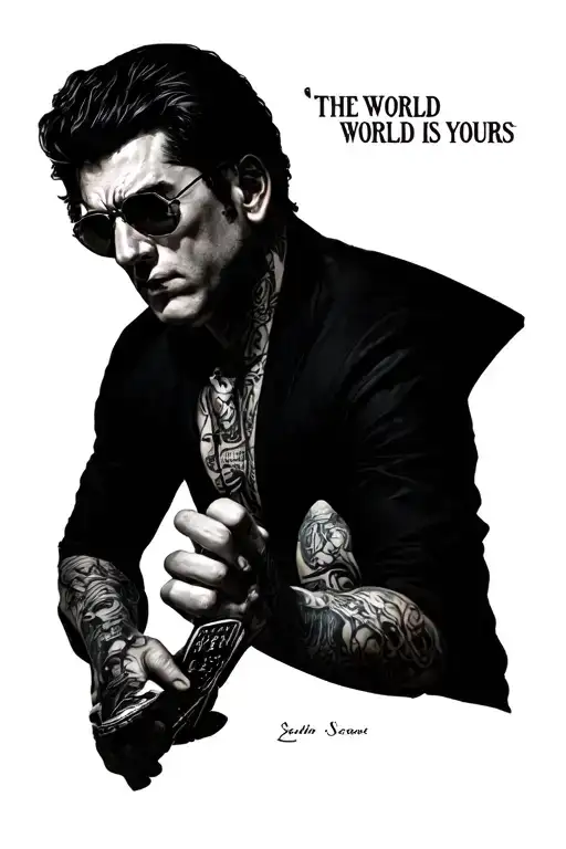 "The World Is Yours" Scarface  tattoo design idea