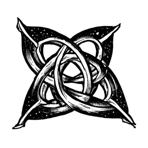 triquetra triskele witches knot intertwined tattoo design idea