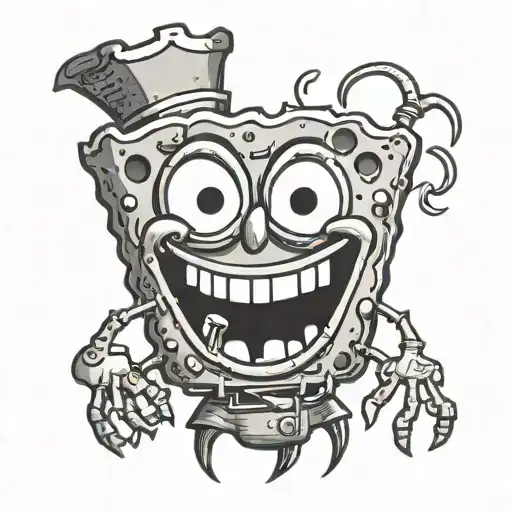 evil SpongeBob tattoo design idea