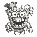 evil SpongeBob tattoo design idea