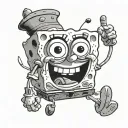 evil SpongeBob tattoo design idea