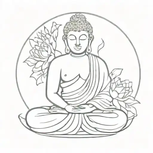 buddha inner peace tattoo design idea