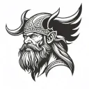 Thor viking with beard tattoo design idea