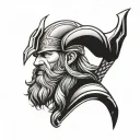 Thor viking with beard tattoo design idea