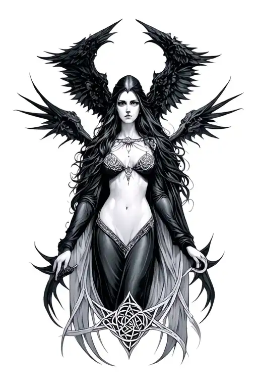 the morrigan hekate celtic tattoo design idea