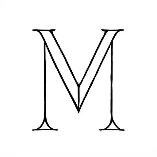 capital M letter tattoo design idea