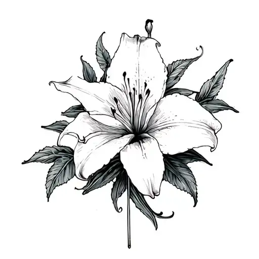 love lily lace mourning tattoo design idea
