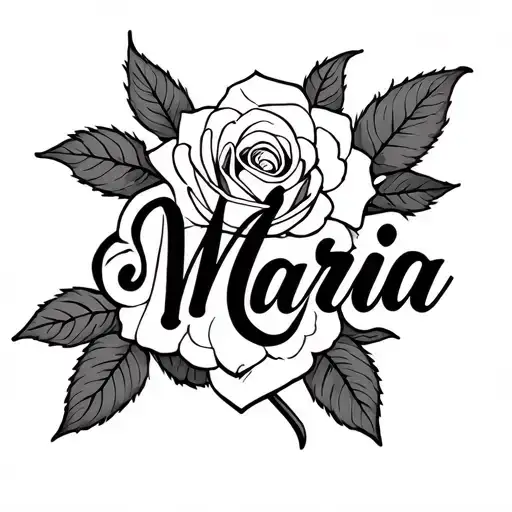"Maria" rose tattoo tattoo design idea