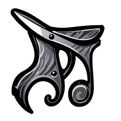 Dessert scissors musical note tattoo design idea