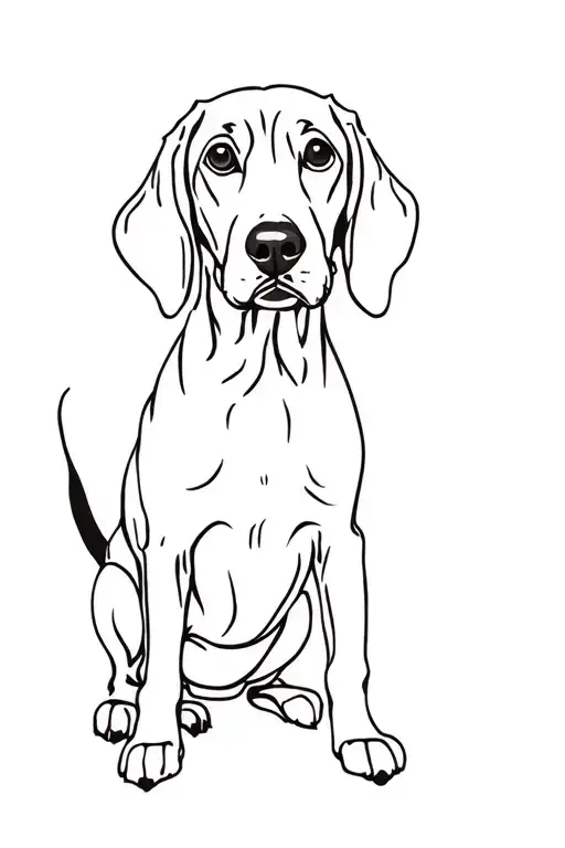 black and tan coonhound tattoo design idea