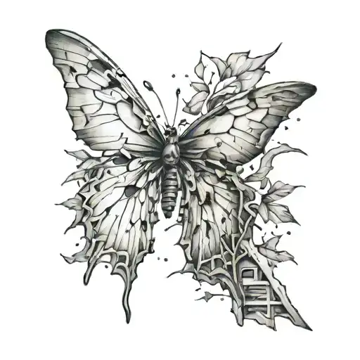 broken but still standing tattoo design idea
